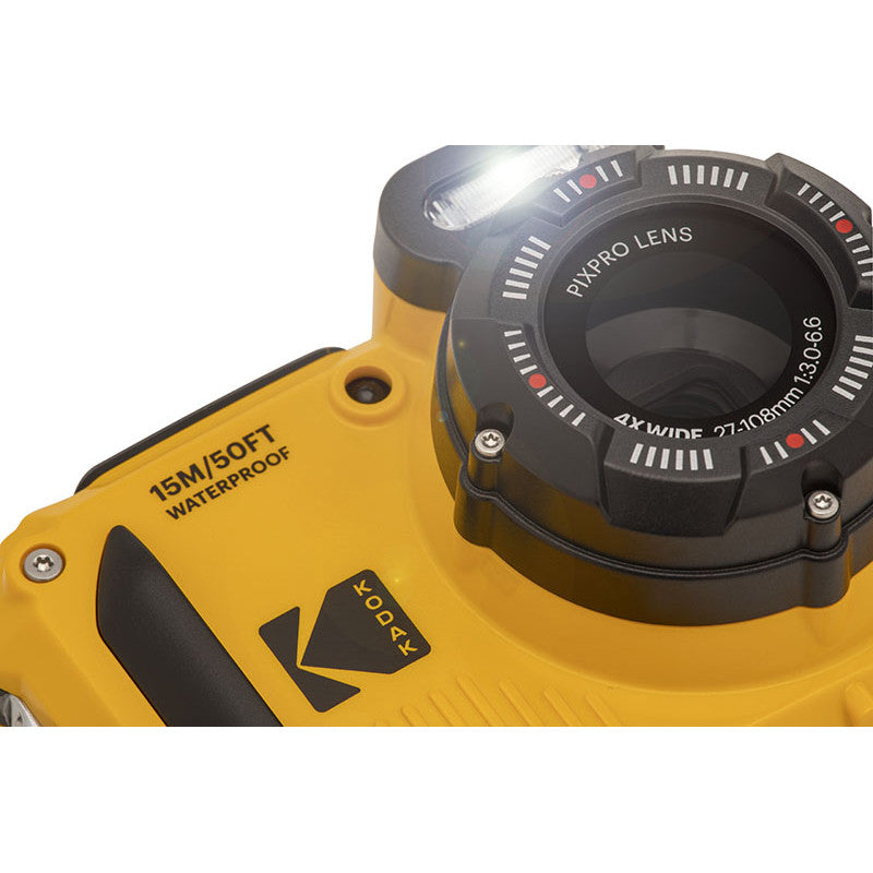 Kodak PIXPRO WPZ2 – Unterwasserkamera, wasserdicht bis 15 m, 4×, 16 MP, 1080p, Gelb
