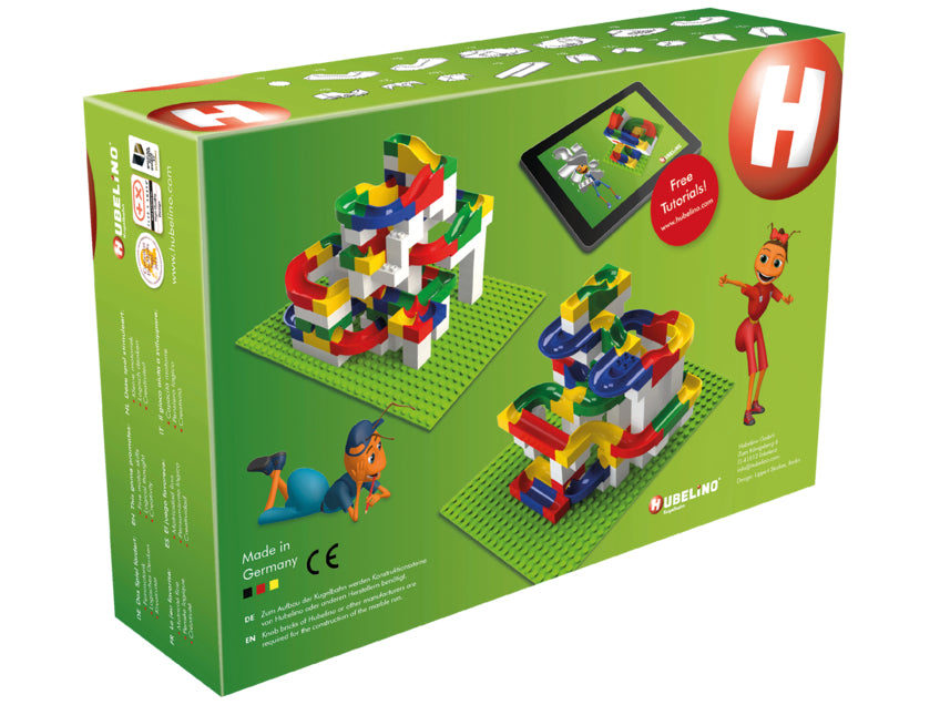 Hubelino Kugelbahn – 128-teilig – 43,5 × 11,0 × 28,5 cm – ab 4 J. – ABS-Kunststoff – mehrfarbig