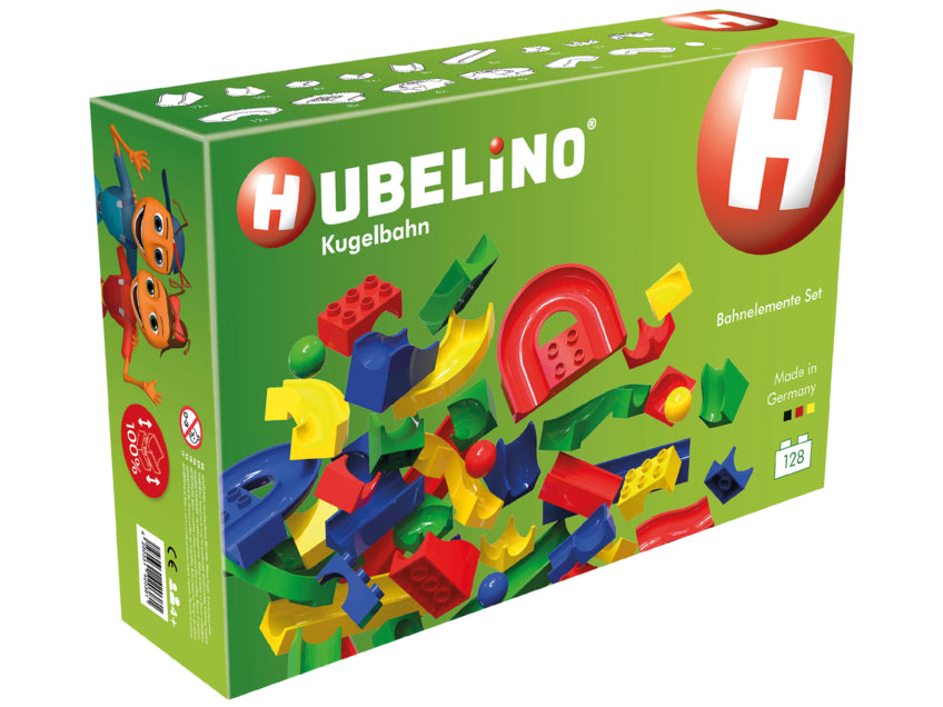 Hubelino Kugelbahn – 128-teilig – 43,5 × 11,0 × 28,5 cm – ab 4 J. – ABS-Kunststoff – mehrfarbig