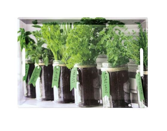 Kesper Serviertablett Herbs – 50,0 × 35,0 × 4,5 cm, Kunststoff (Melamin), Mehrfarbig, spülmaschinenfest