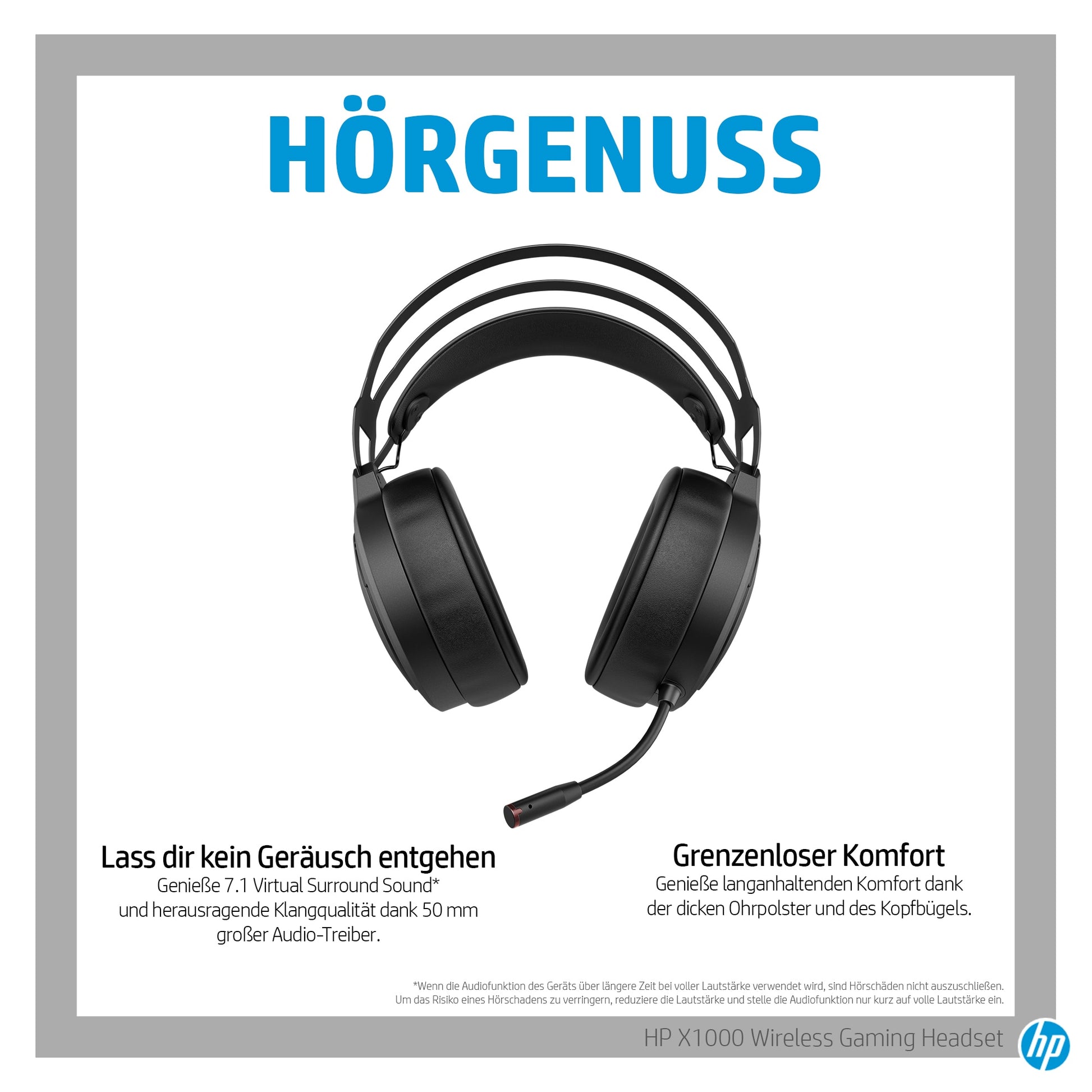 HP Sombra X1000 Gaming-Headset – Over-Ear, Schwarz