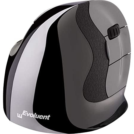 Evoluent Vertical Mouse D Ergonomische Maus – kabellos, für Rechtshänder, vertikal, schwarz/grau