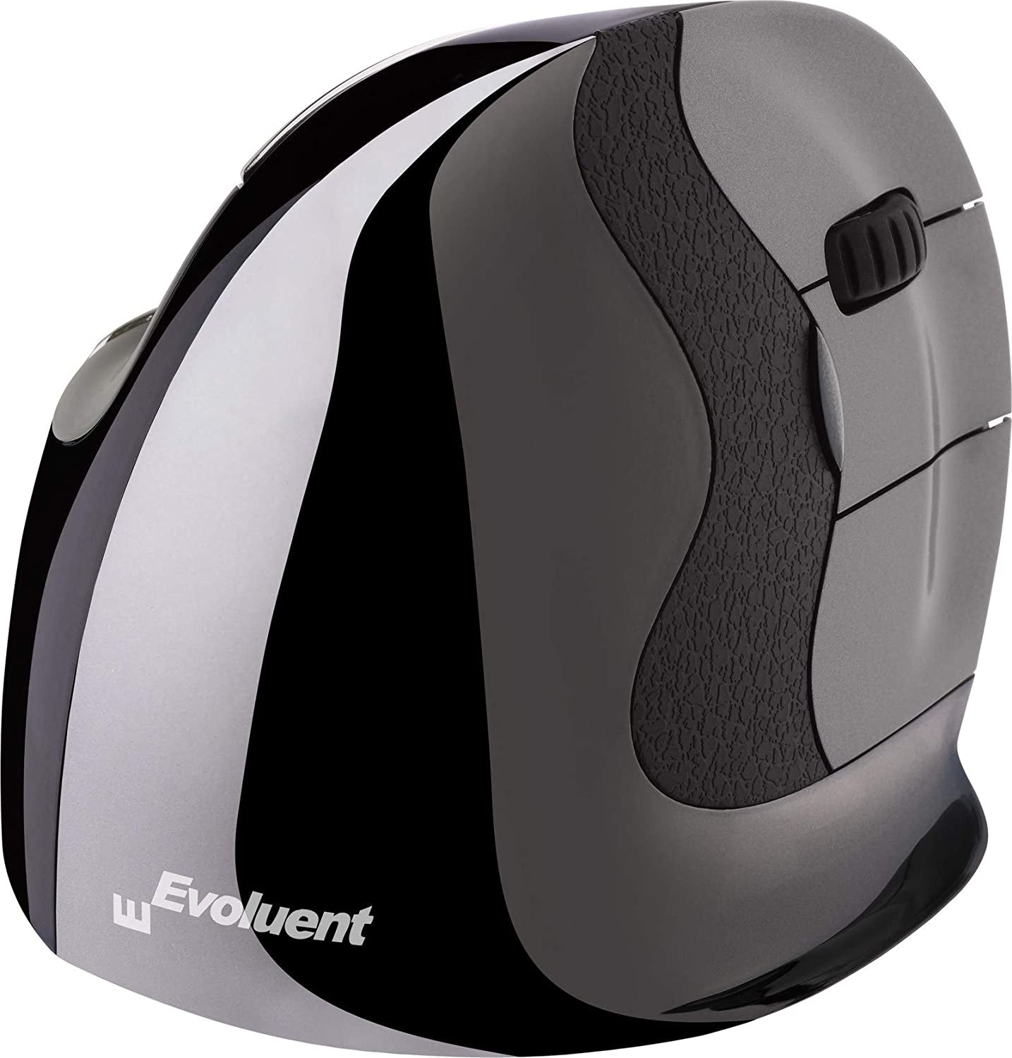 Evoluent Vertical Mouse D Ergonomische Maus – kabellos, 2,4 GHz (USB-A), für Rechtshänder, vertikal, grau
