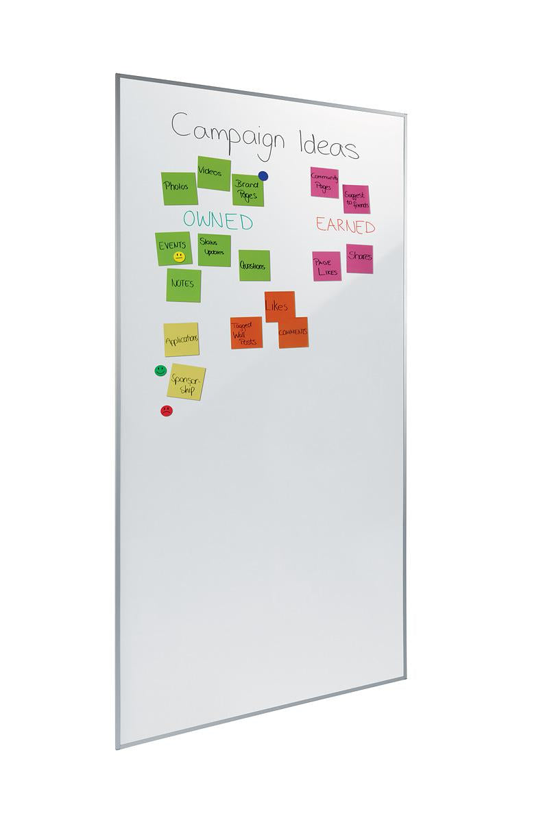 Sigel Whiteboard – 90 × 180 cm, lackierter Stahl, magnetisch, Aluminiumrahmen, mit Ständer – 2-teilig
