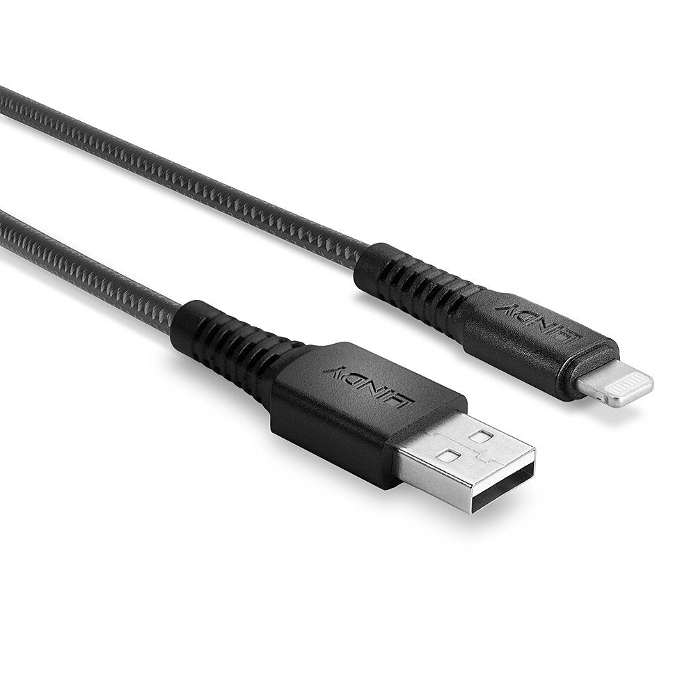 Lindy Kabel – USB‑A auf Lightning 2 m, Schwarz – für iPhone/iPad