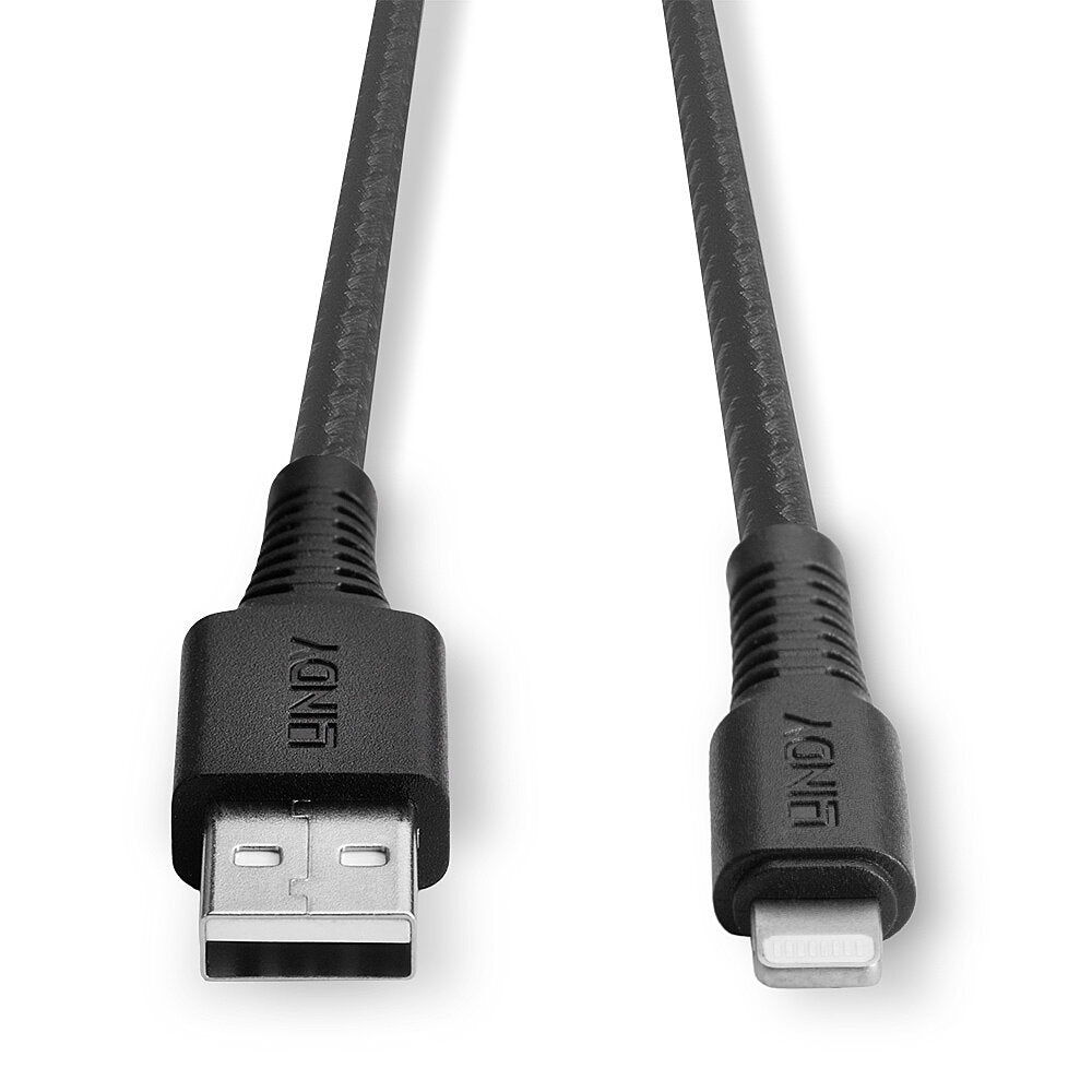 Lindy Kabel – USB‑A auf Lightning 2 m, Schwarz – für iPhone/iPad