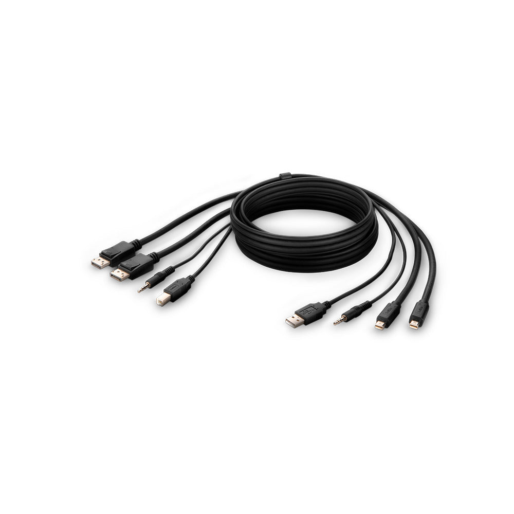 Belkin Dual MDP zu DP/USB/Audio-Kabel, USB A/B – 10"