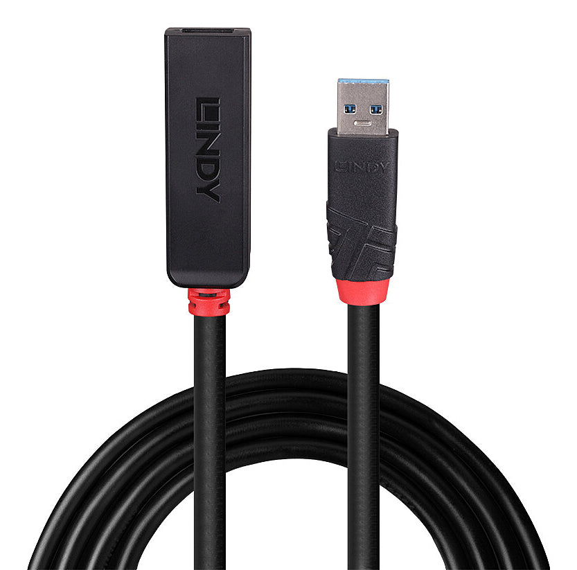 Lindy USB-C Verlängerungskabel (Stecker auf Buchse) – USB 3.2 Gen 1 (5 Gbit/s) – 15 m – Aktiv, LED-Anzeige