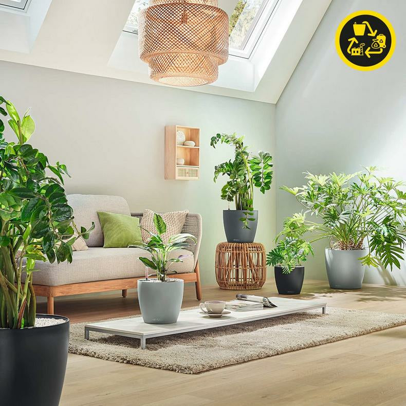LECHUZA CLASSICO Eco Pflanzkübel – Ø 60 × 55,5 cm, 33 l – Kunststoff, grau