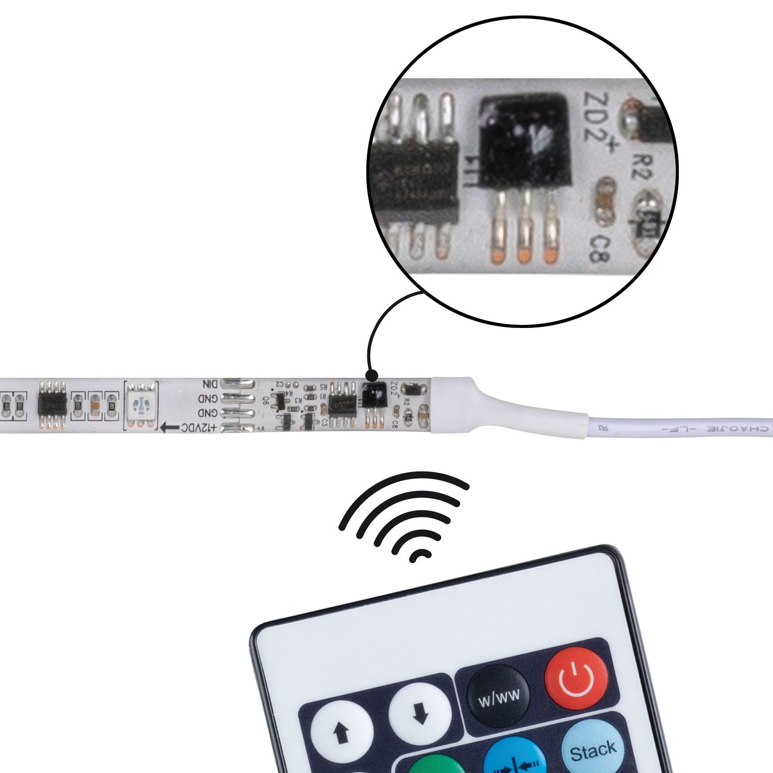 Paulmann LED-Strip – Set, 5 m, 325 lm, 10 W, RGB, dimmbar, weiss, Fernbedienung, Netzteil