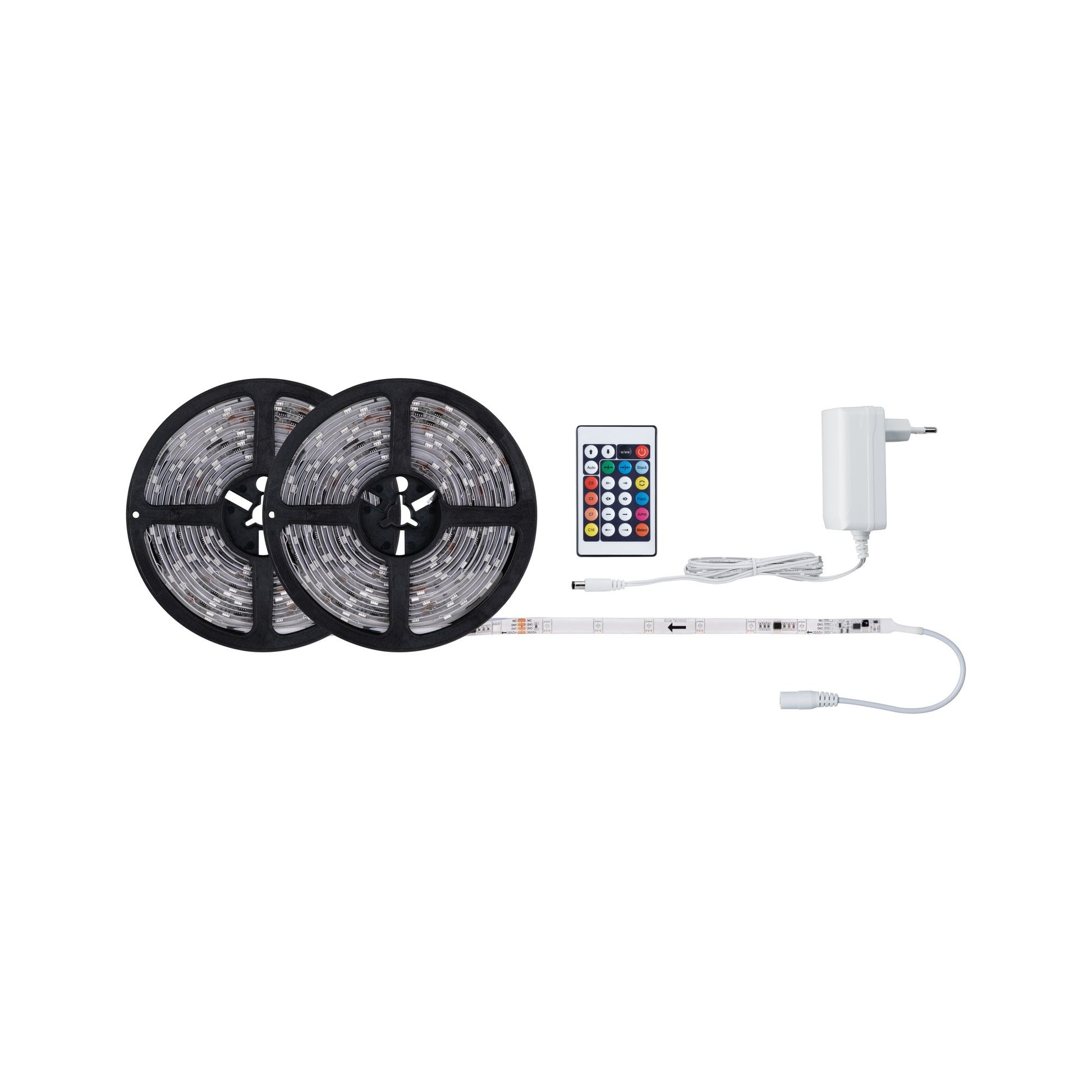 Paulmann LED-Strip – 2er Pack, 10 m, 650 lm, 17 W, RGB, dimmbar, weiss, Fernbedienung