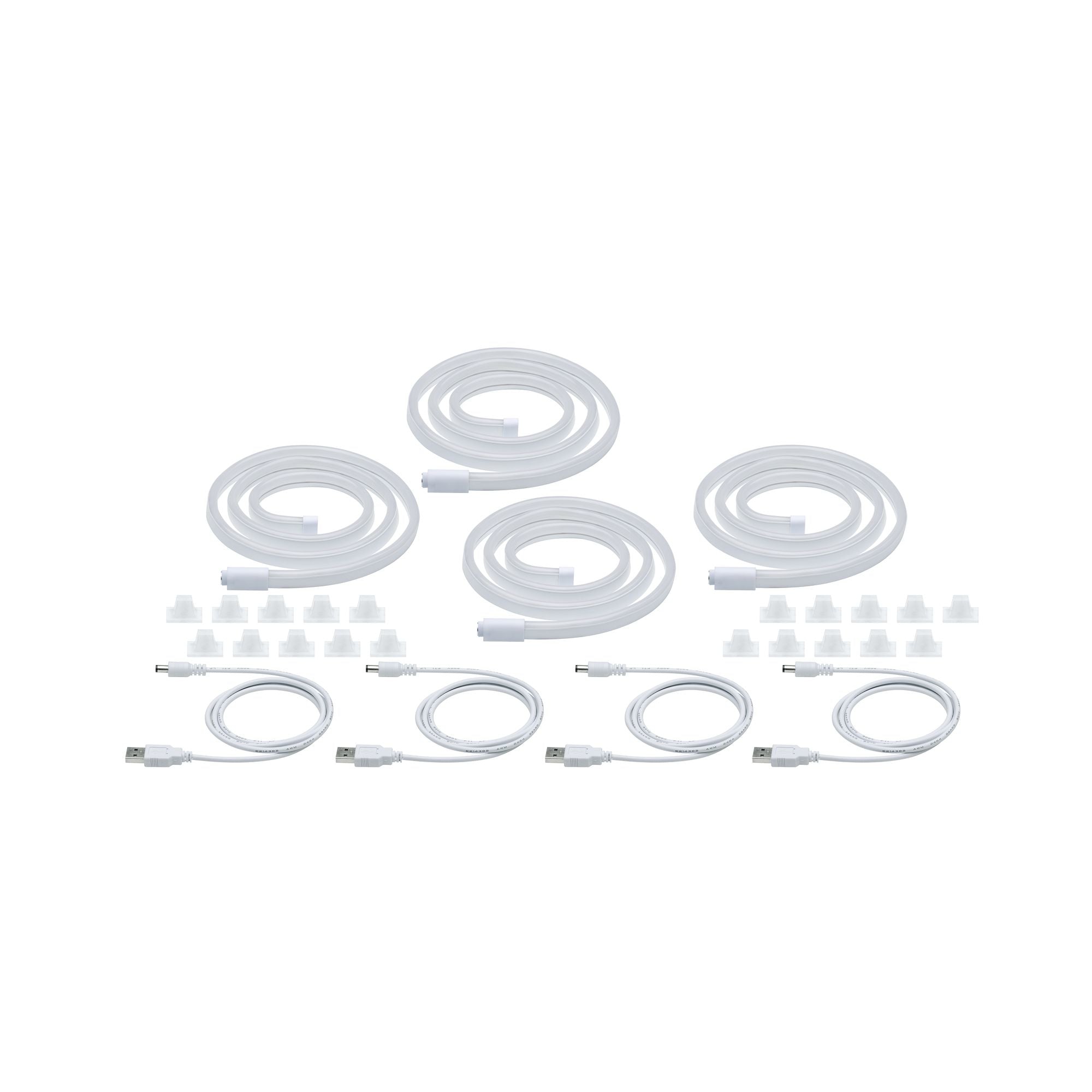 Paulmann LED-Strip – 4er Set, 1 m, 10 lm, 4,5 W, RGB, weiss, USB