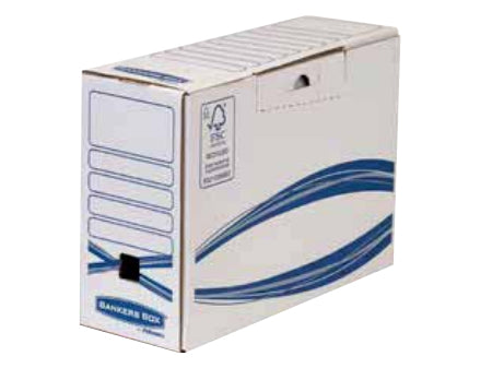 Fellowes BANKERS BOX Basic Archivschachtel – für A4/A4+, B 147 × H 250 × T 325 mm, weiss, Karton, 1 Stück