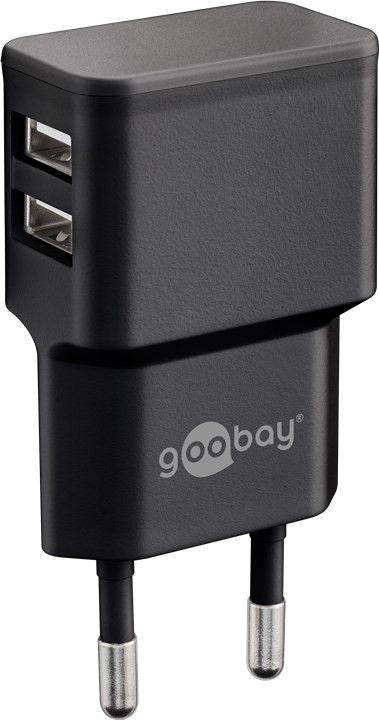 Goobay USB-Ladegerät – 12 W, 2× USB-A