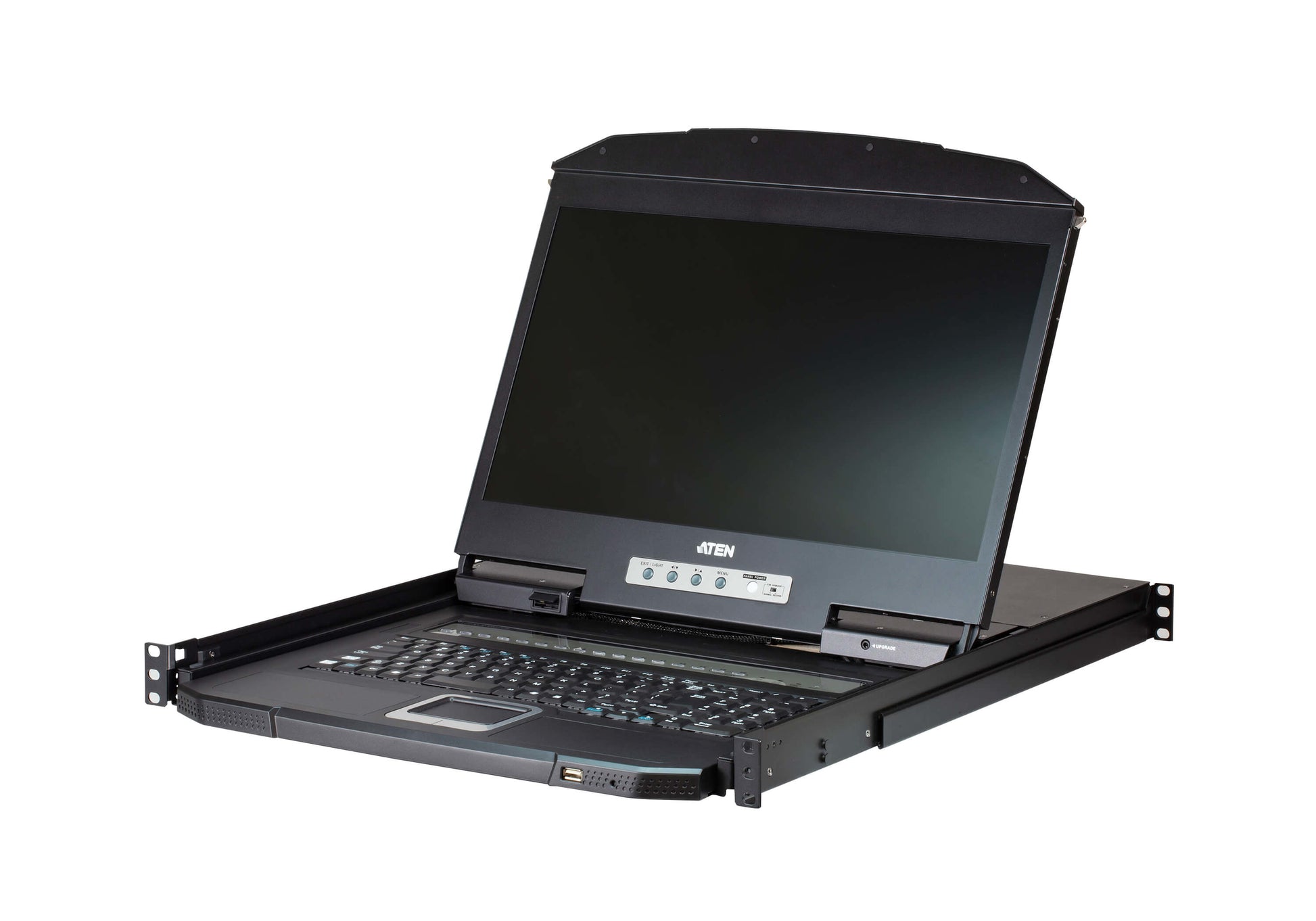 ATEN CL3108NX – KVM-Konsole (1U) – 18,5" – 1366 × 768 @ 60 Hz, VGA, 8-Port, USB & PS/2, Schwarz