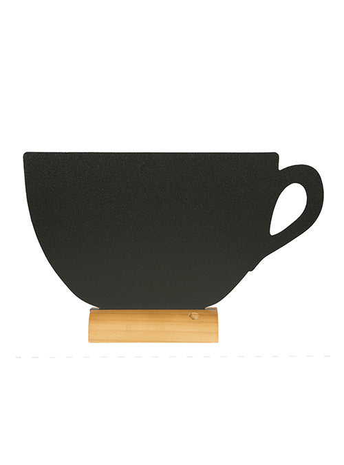 Securit Tischkreidetafel FBT-CUP – 330 × 220 mm, quer – Melamin, Holzsockel, schwarz – für Kreide