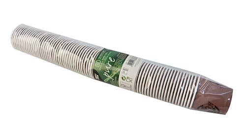 Papstar Trinkbecher Karton, 1,0 dl – creme – kompostierbar – 80 Stk.
