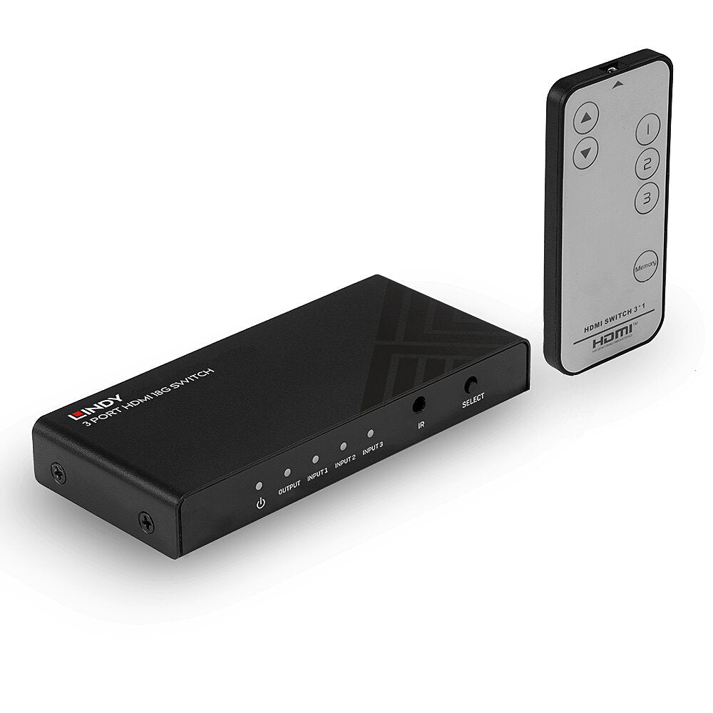 Lindy HDMI-Switch, 3 Port, 18 Gbit/s