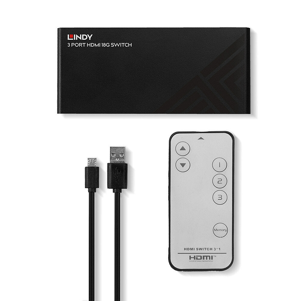 Lindy HDMI-Switch, 3 Port, 18 Gbit/s