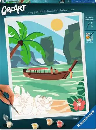 Ravensburger CreArt – Malen-nach-Zahlen-Set – Phuket (Meer) – 30 × 40 cm – ab 12 Jahren