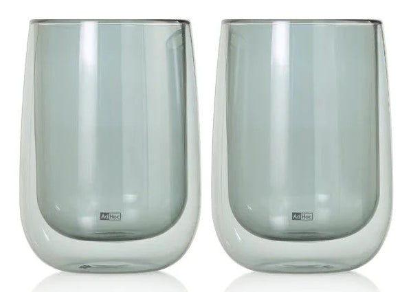 AdHoc Teeglas Duo Glass – 2er Set, 400 ml, Ø 9 cm, Borosilikatglas, doppelwandig, hitzebeständig