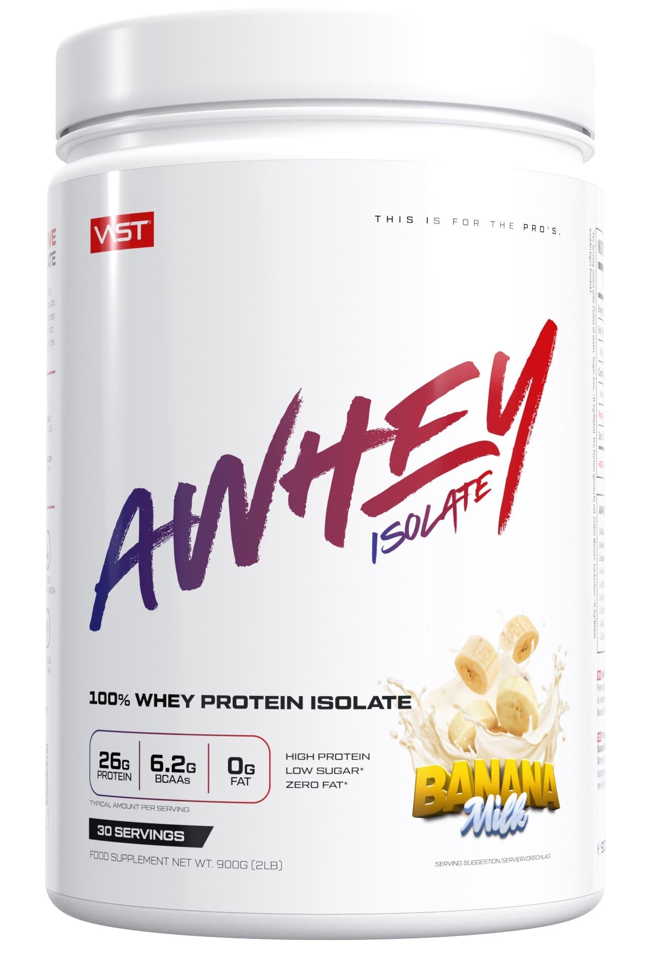 VAST Sports AWhey Isolate Eiweisspulver – Banane – 900 g