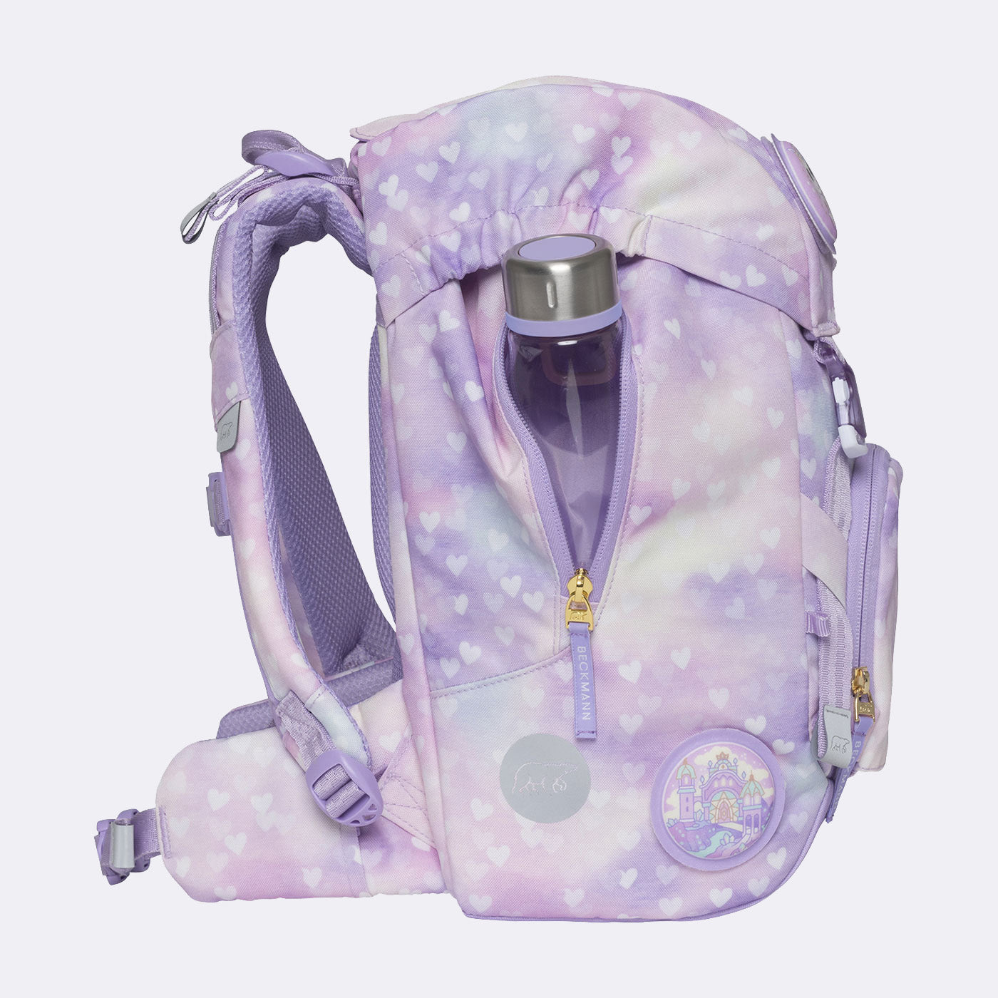 Beckmann Classic Schulrucksack-Set 1. Klasse – 6-teilig – Einhorn Prinzessin Violett