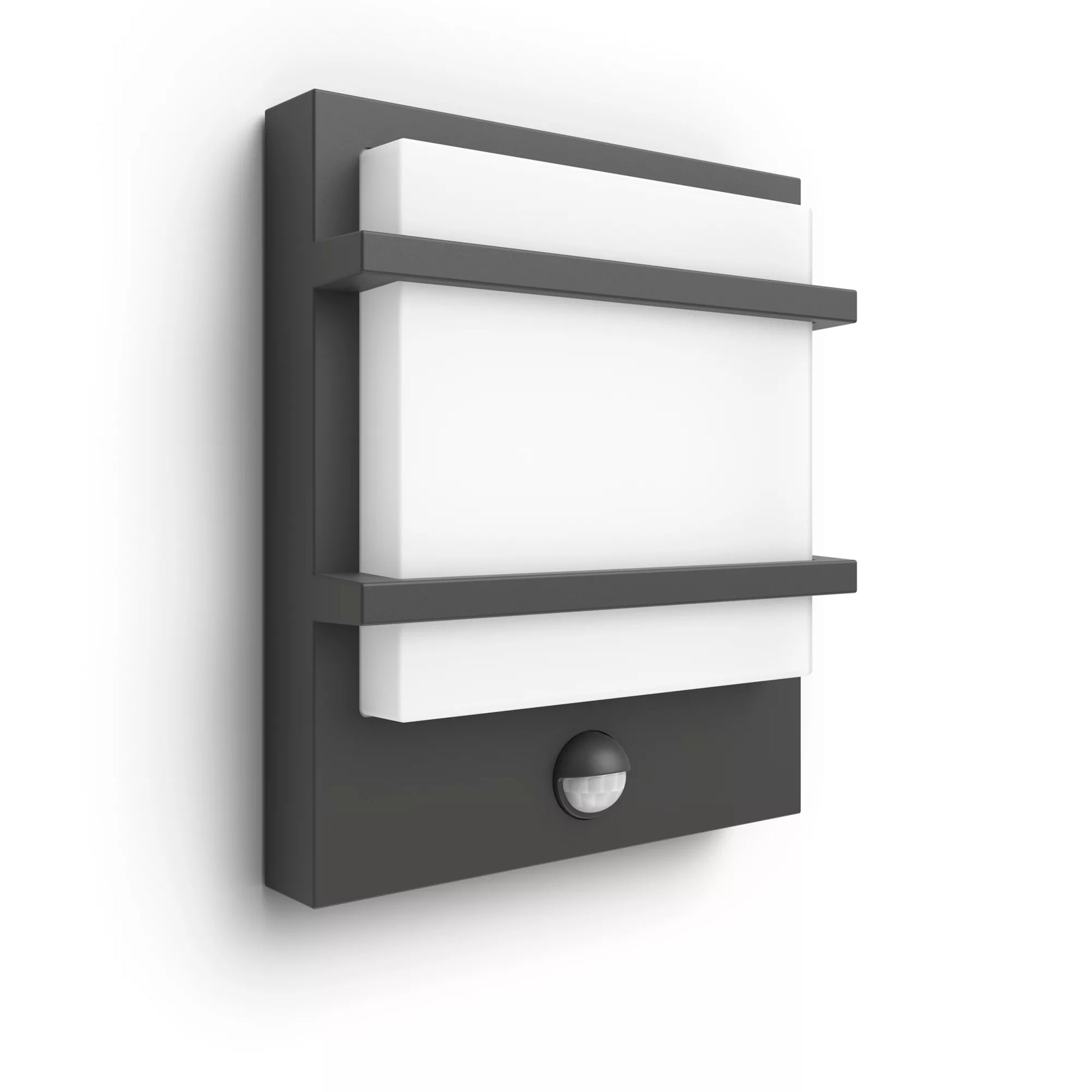 Philips by Signify Philips Aussenwandleuchte – 2700 K – IP44 – Netzbetrieb – mit Bewegungsmelder – Anthrazit, Aluminium