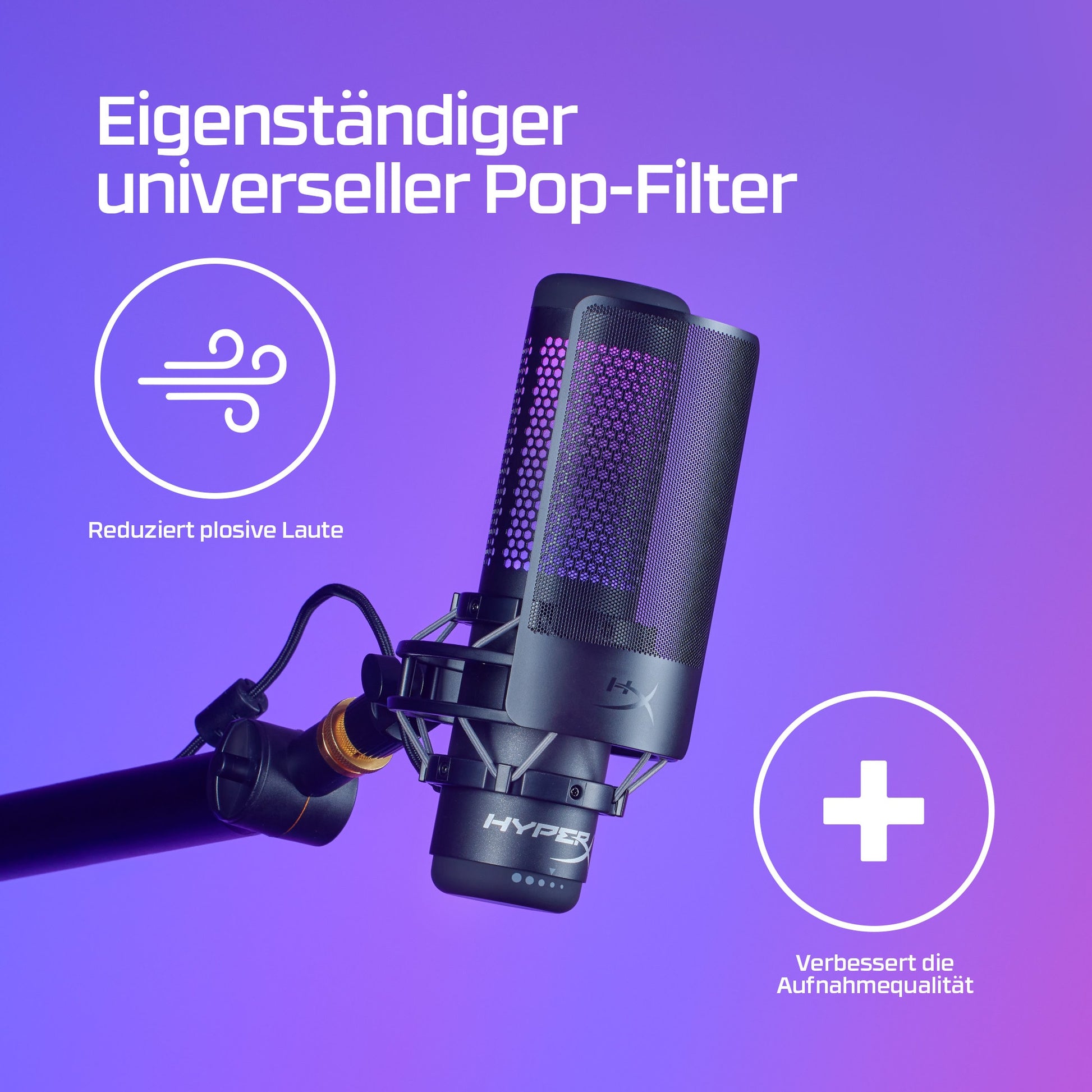 HyperX Shield – Windschutz/Popfilter, für alle Marken, schwarz