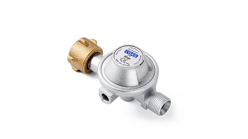 GLORIA Druckminderer – Gewinde 3/8", Ein-/Auslassdruck 4 bar, Durchfluss 8 Nm³/h, Messing/Silber, für Schneide
