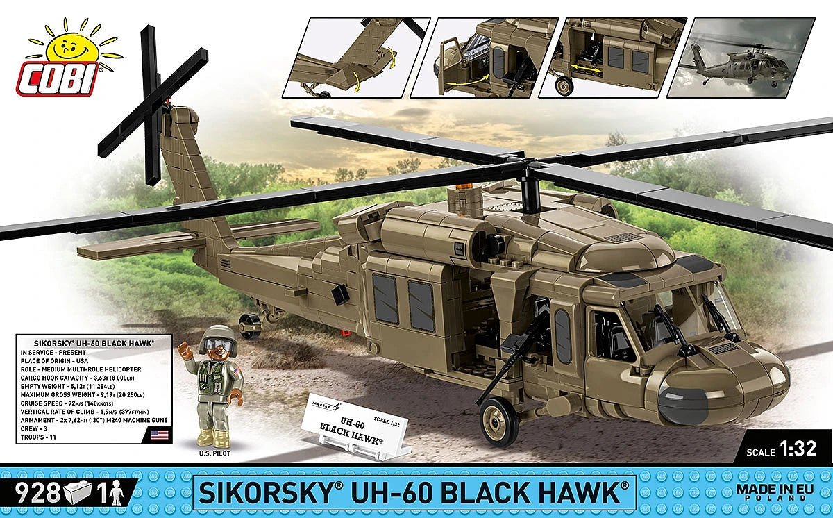 COBI UH-60 Black Hawk Bausatz – 928-teilig – 54 × 16 × 37 cm – ab 8 J. – Kunststoff