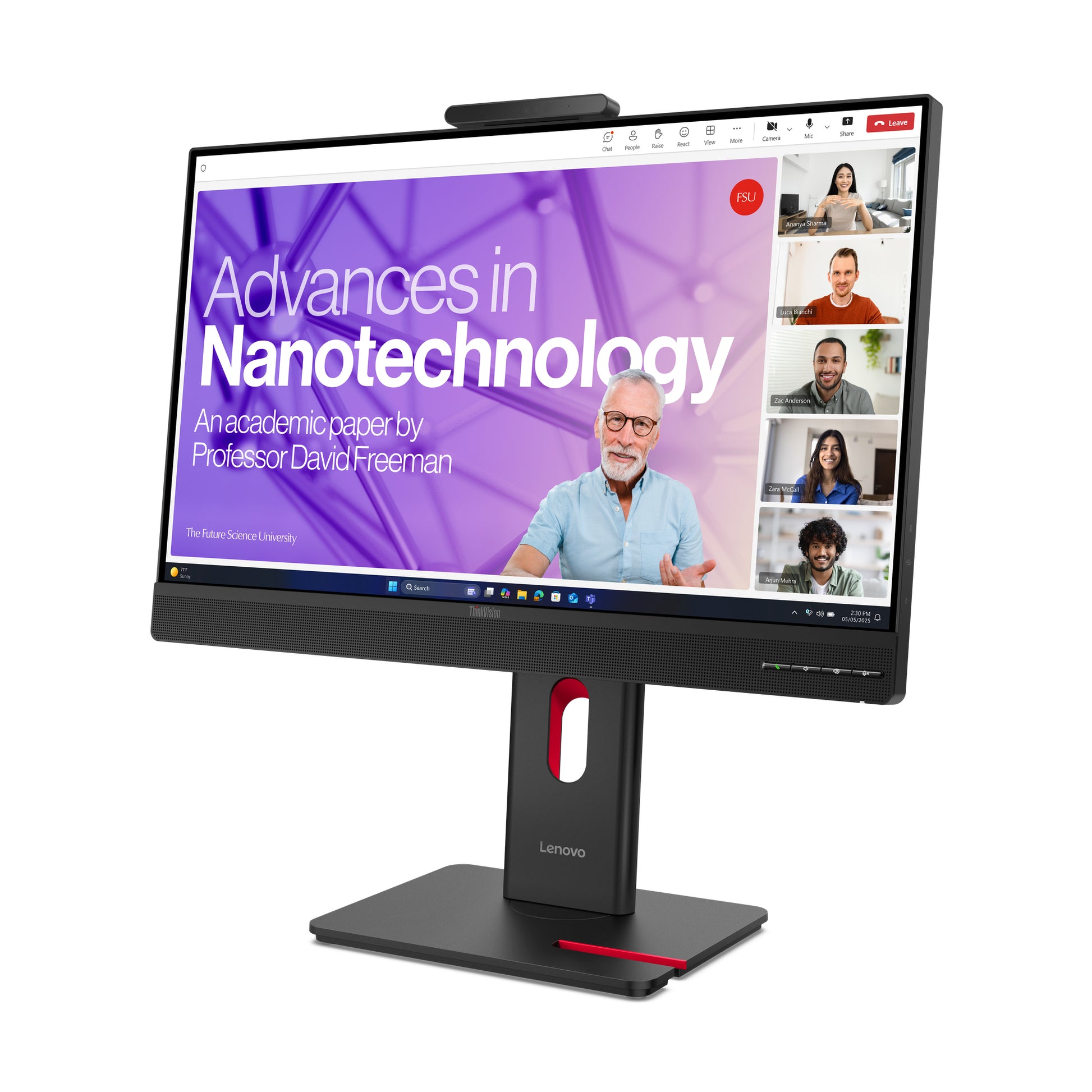 Lenovo ThinkVision T27qd-4v (64B8UAT1EU) – 27", 2560 × 1440 (WQHD), IPS, 120 Hz, USB-C 100 W, Webcam, LAN