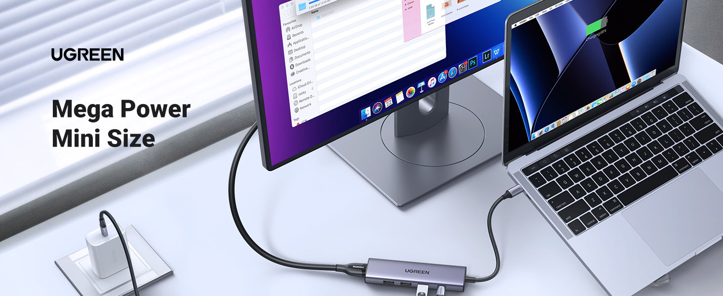 Ugreen 20956A Multiport-Adapter – USB-C, 1× HDMI, 3× USB-A, SD/microSD, für Windows/Mac/Linux
