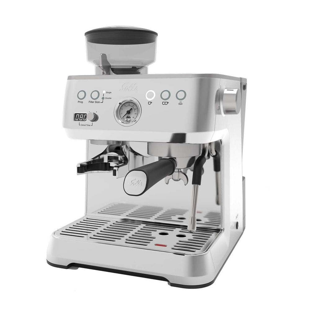 Solis Grind & Infuse Perfetta 980.35 Siebträgermaschine – 16 bar, 2,6 l, 250 g, 2 Tassen, Silber