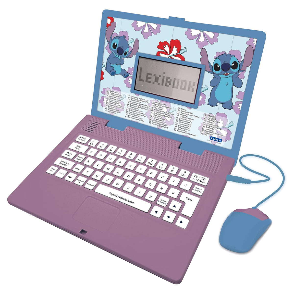 Lexibook Kinder-Laptop – Stitch, 124 Aktivitäten, ab 4 Jahren, Deutsch, Englisch
