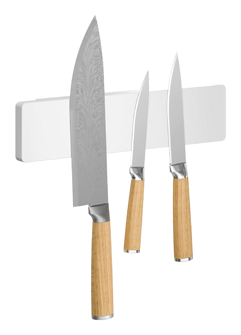 TESA Messerhalter – belastbar bis 5 kg – ABS (Kunststoff) – weiss – 26,5 × 6,5 × 2,5 cm
