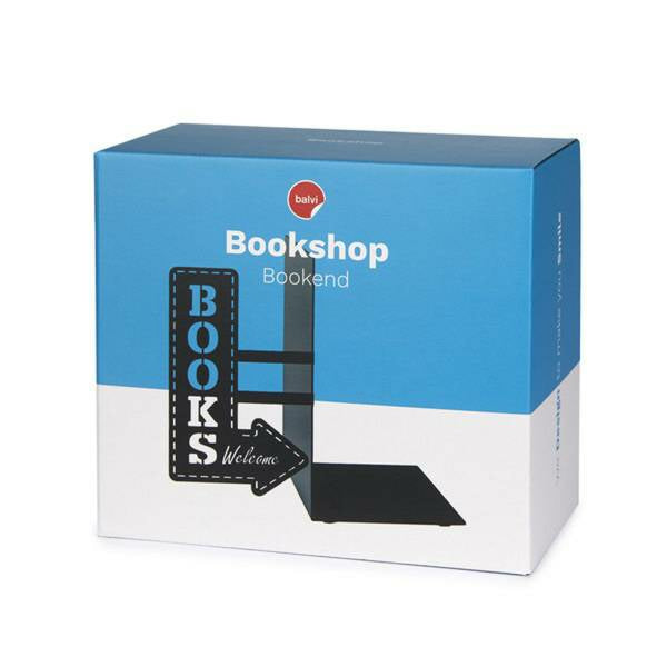 Trendform Buchstütze – schwarz, Metall, B 195 × H 100 × T 170 mm, 4er-Set