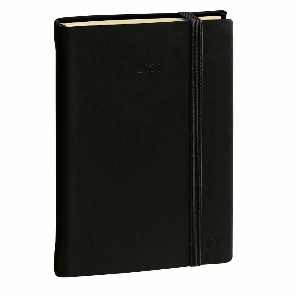 Quo Vadis Silk DailyPocket – Tagesagenda 2027, 1 Tag/1 Seite, 9,5 × 13,8 cm, Gummiband, Schwarz
