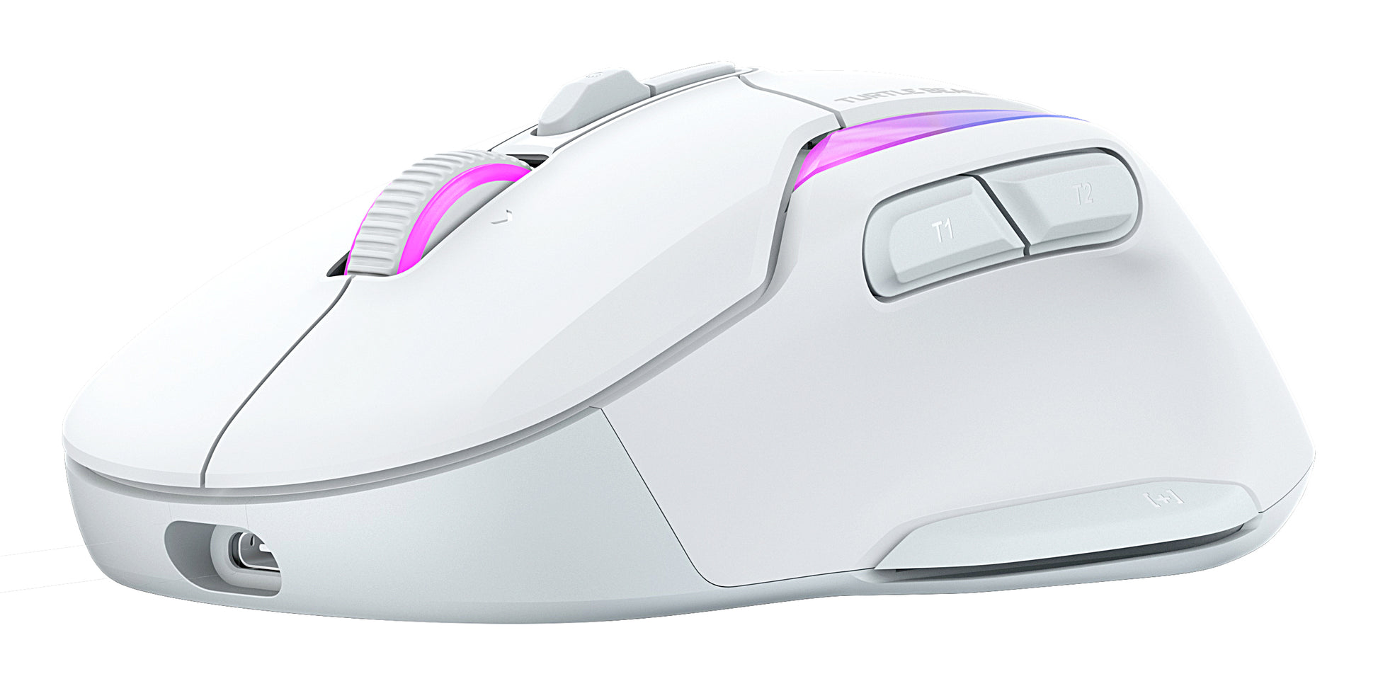 Turtle Beach Kone II Air Gaming-Maus – kabellos, 1'000 Hz, 7 Tasten, für Rechtshänder, RGB-Beleuchtung, weiss