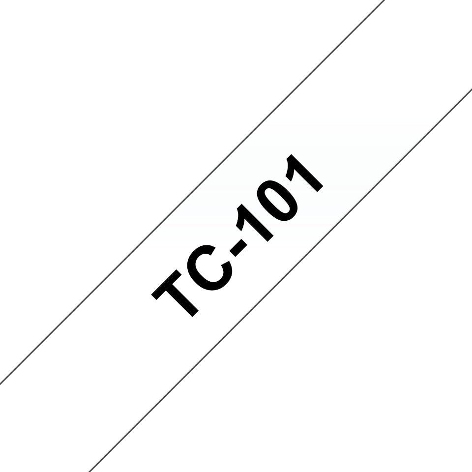 Brother Schriftband – 12 mm × 7,7 m, transparent, schwarz