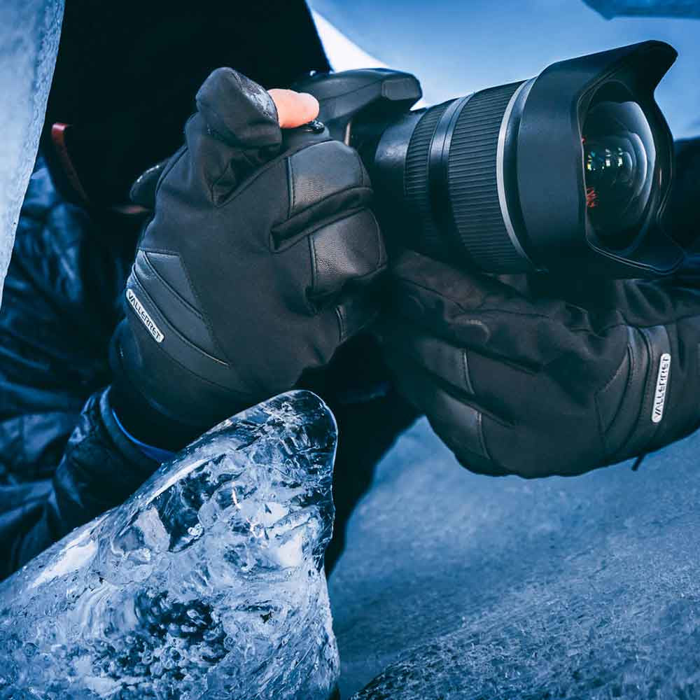 Vallerret Photography Gloves Vallerret – Arbeitshandschuhe, Markhof V3 – S – Leder, Schwarz, magnetische Fingerspitzen, Anti-Rutsch-Griff
