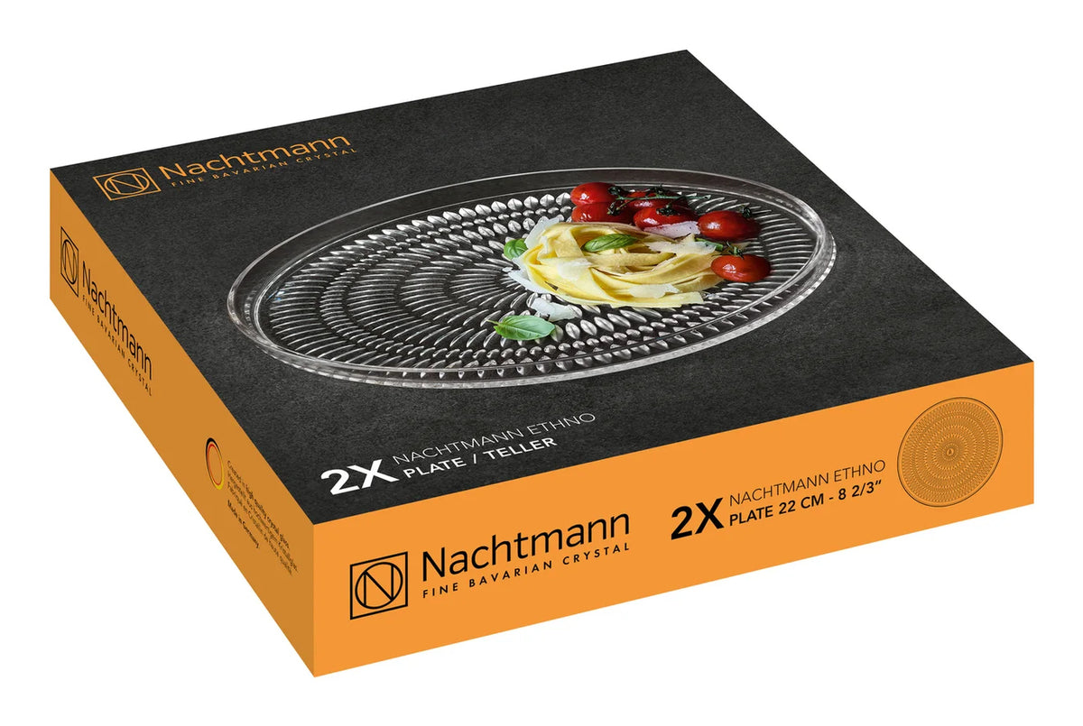 Nachtmann Dessertteller – Ø 22 cm, Kristallglas, Transparent, spülmaschinenfest