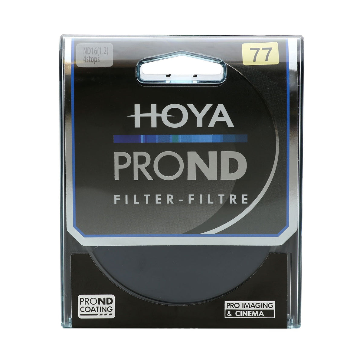Hoya Pro ND16 72 mm Graufilter – 4 Blenden (Dichte 1,2) – Aluminium, doppelseitig beschichtet – Schwarz