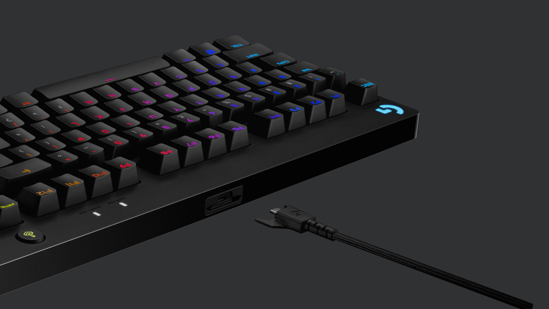 Logitech G PRO – Gaming-Tastatur TKL – Mechanisch (GX Blue), RGB – Kabelgebunden USB – QWERTY (US-INT) – Schwa