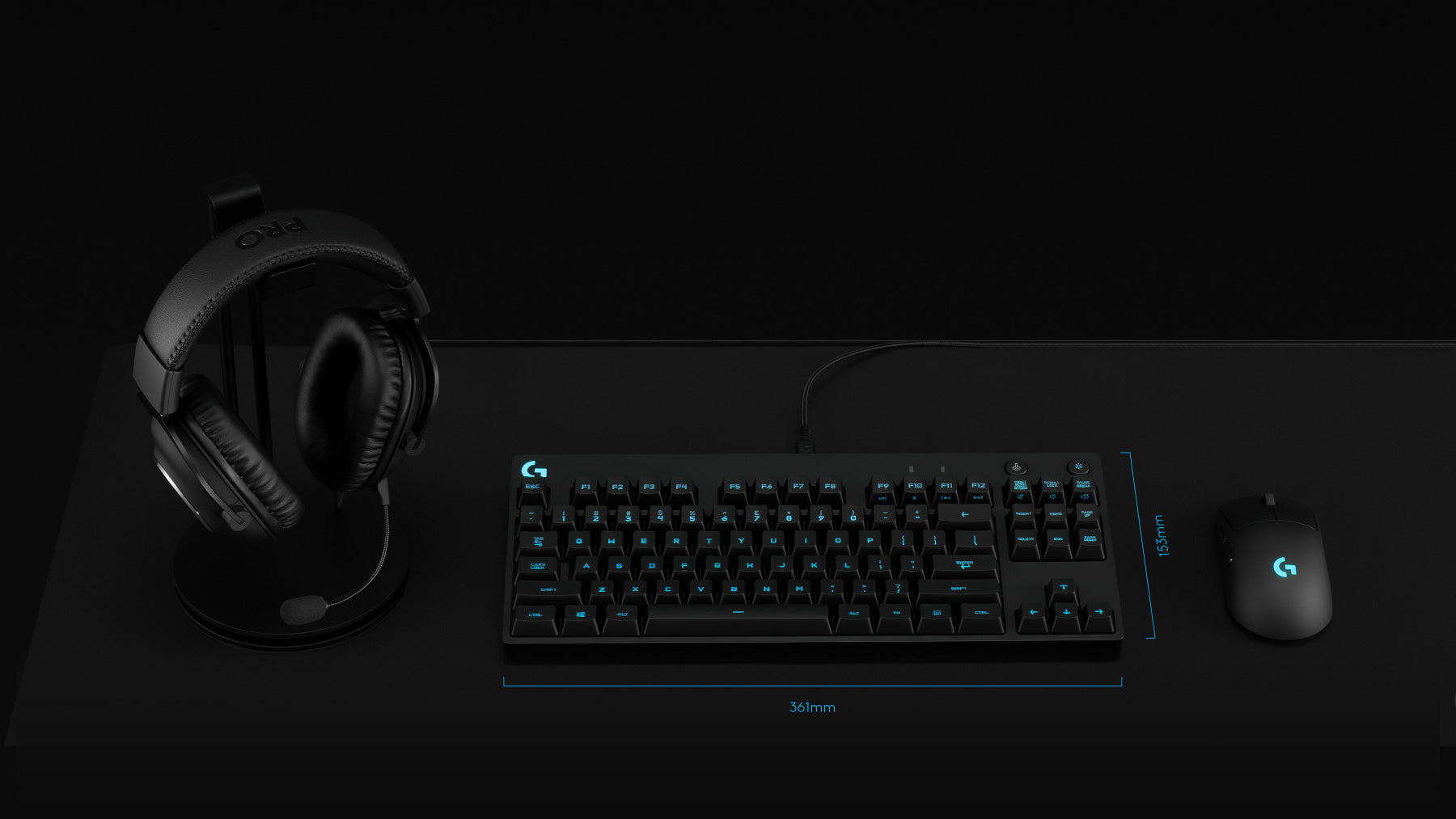 Logitech G PRO – Gaming-Tastatur TKL – Mechanisch (GX Blue), RGB – Kabelgebunden USB – QWERTY (US-INT) – Schwa