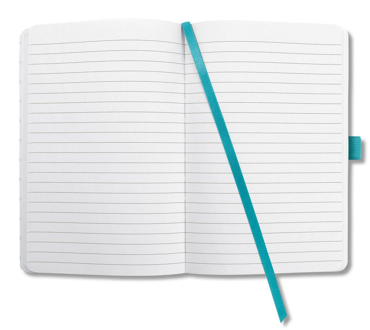 Sigel Notizbuch, A5, liniert, Fadenheftung, Karton, 174 Seiten, perforiert, 80 g/m² – türkis