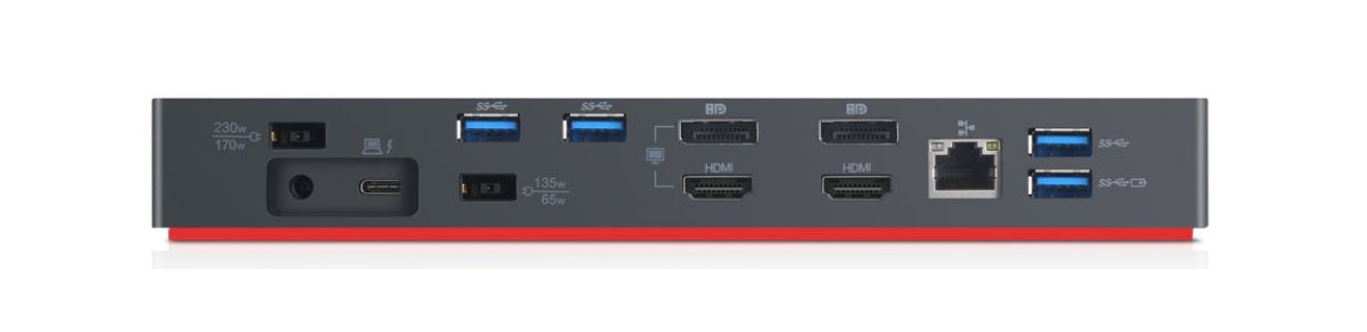 Lenovo Dockingstation – Thunderbolt 3, 2× DP, 2× HDMI, 5× USB-A, GbE, 3,5 mm Audio, für ThinkPad L390/L490