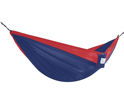 Vivere Hängematte Parachute – bis 181 kg, 200 × 325 cm – Grau/Rot, Nylon