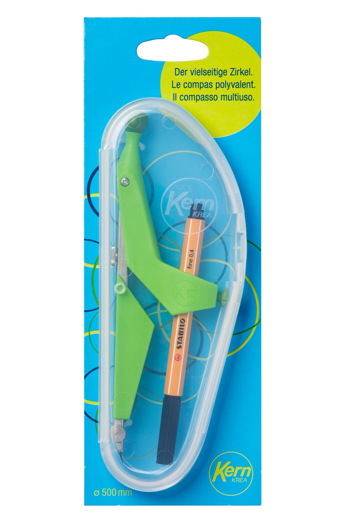 Kern Krea Display Zirkel-Set – 12-teilig, inkl. 6 K22, 6 K44, blau, grün
