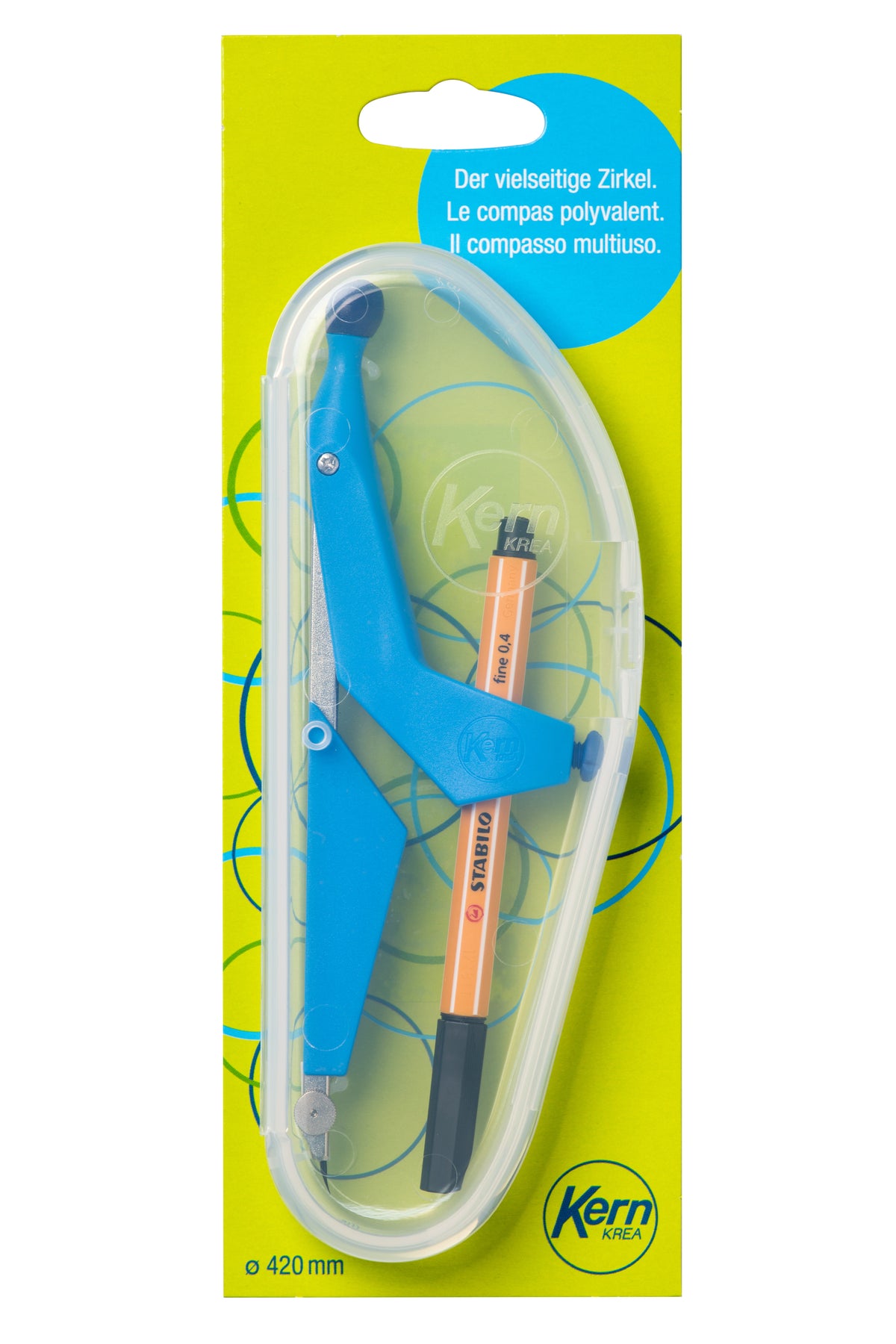 Kern Krea Display Zirkel-Set – 12-teilig, inkl. 6 K22, 6 K44, blau, grün